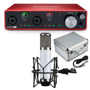 포커스라이트 스칼렛 2i2 + UM900 스튜디오 마이크 3세대 오디오 인터페이스